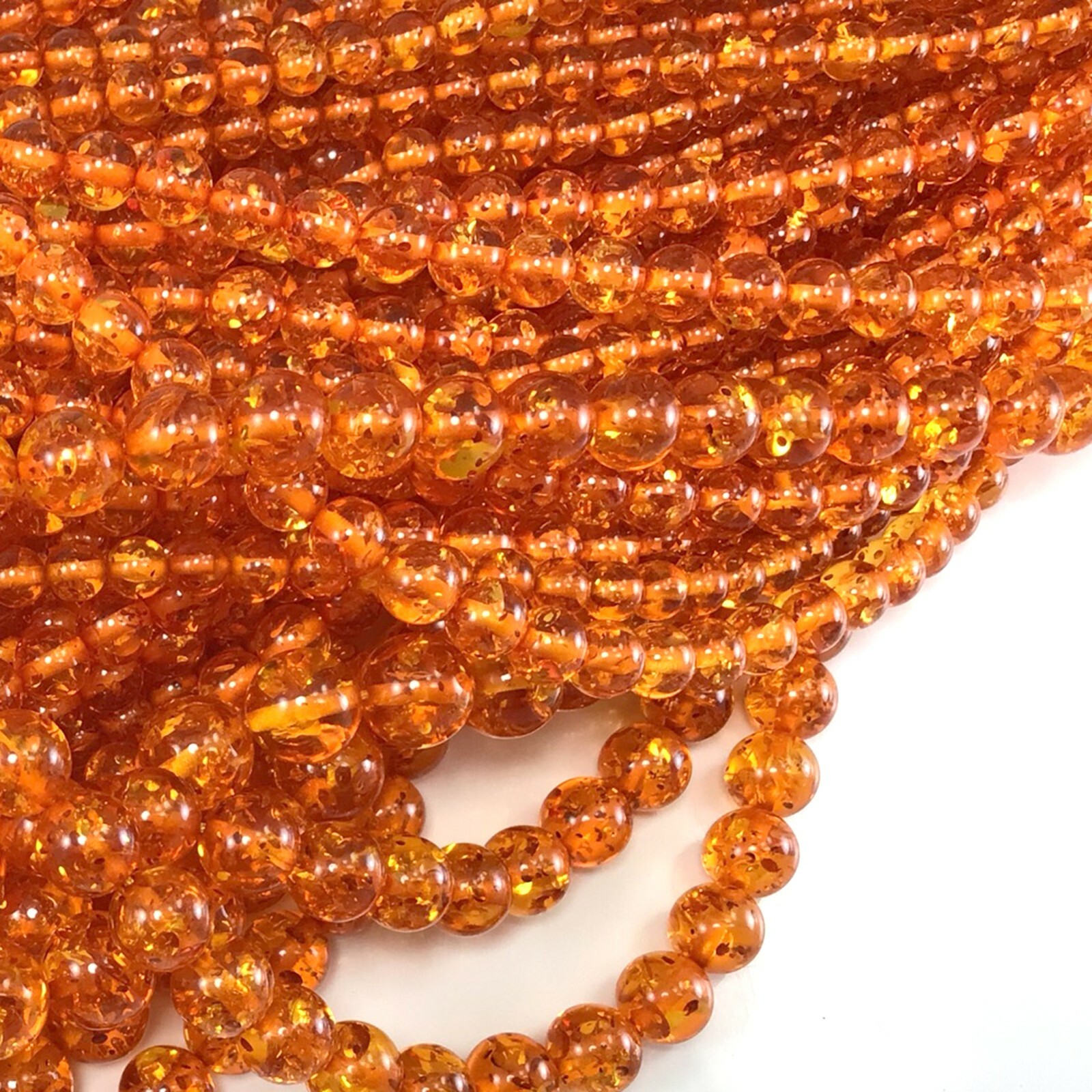 Man made Amber Round Beads 15″ strand 4mm 6mm 8mm 10mm 12mm Yellow Gold Bead