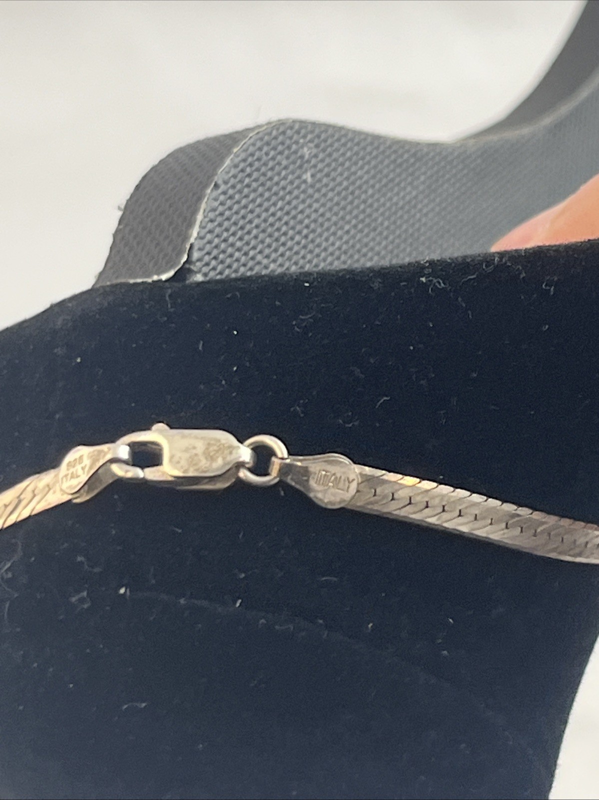 Vintage Italian 925 Sterling Silver Flat Herringbone Chain