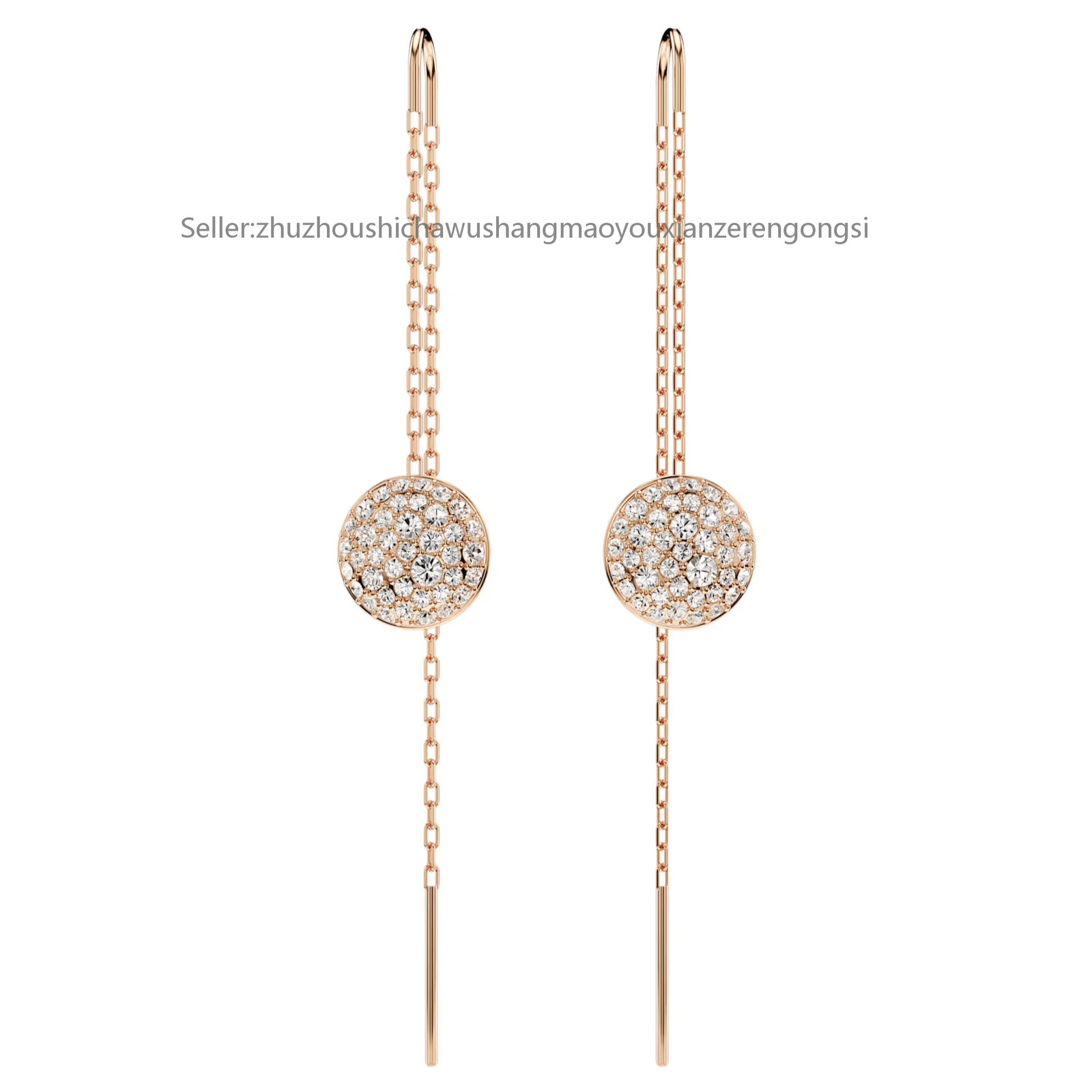 Sublima White Rose Gold Tone Plated Drop Earrings New