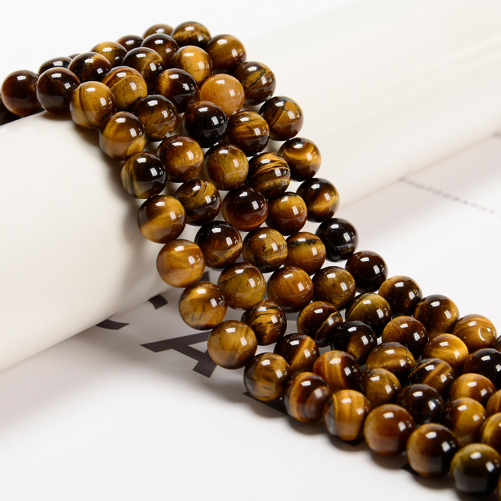 Yellow Tiger Eye Smooth Round Beads 4mm 6mm 8mm 10mm 12mm 14mm – 20mm 15.5″ Strd