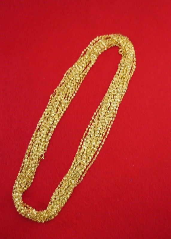 WHOLESALE LOT OF 5 14kt GOLD PLATED 24 INCH 2mm TWISTED NUGGET CHAINS