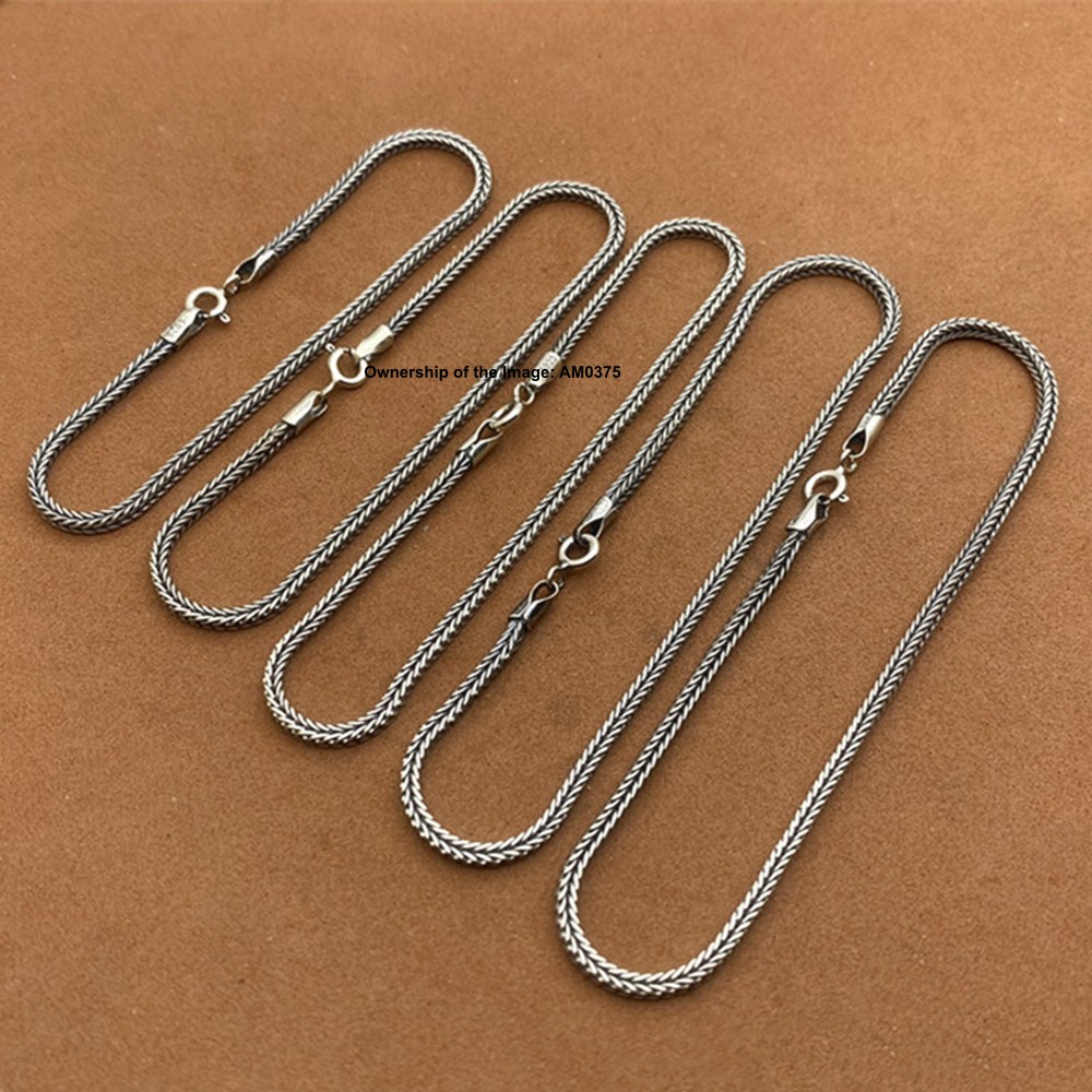 Pure 925 Sterling Silver Bracelet 2mm Wheat Link Chain Bracelet 6.7-8.3inch