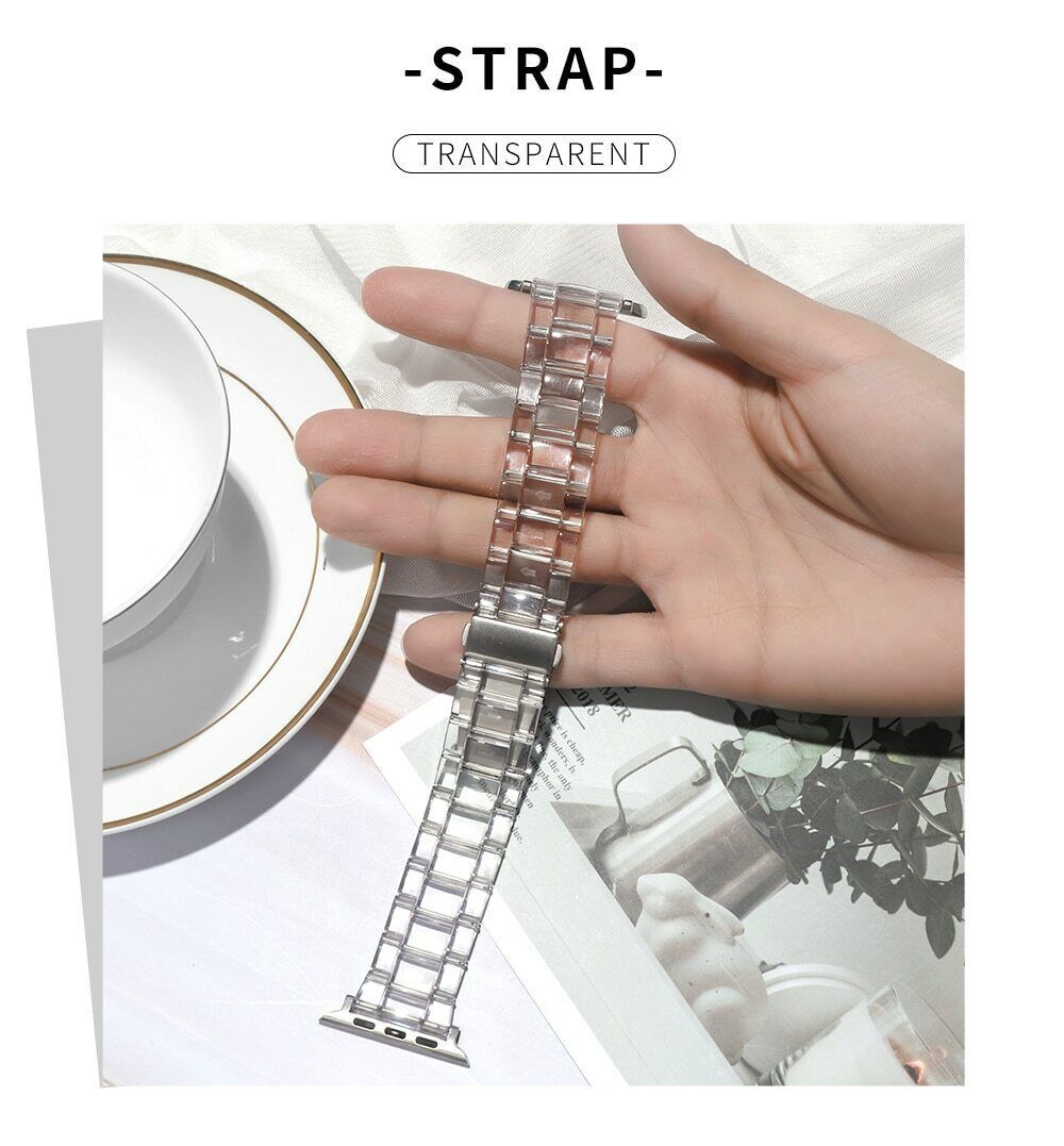 Resin Strap Transparent Loop iWatch Band Bracelet For Apple Watch 8 7 6 5 4 3 2