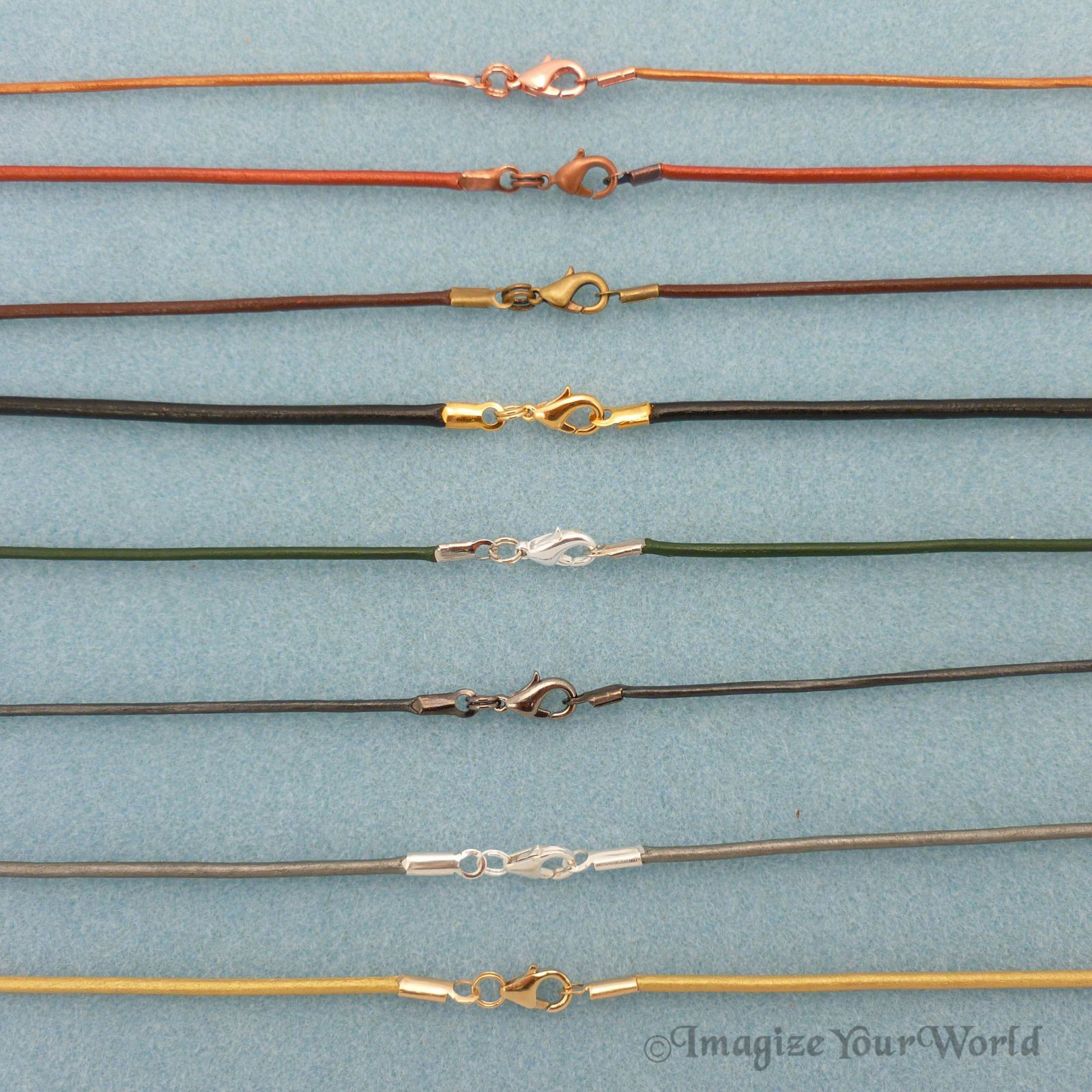 Brown Leather Cord Necklace Custom Handmade choker to 36 inches 16 22 24 30 18 +