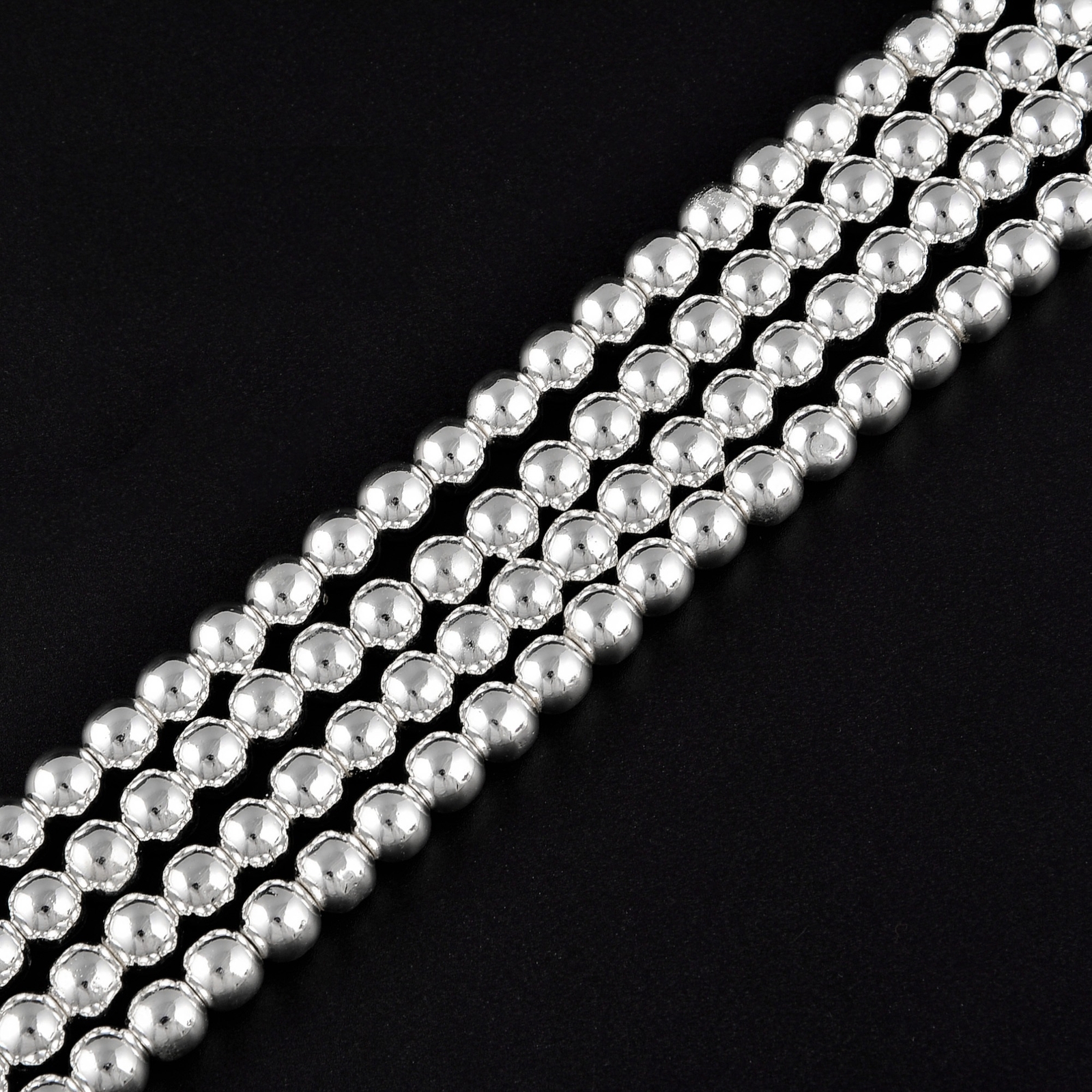 Titanium Silver Hematite Smooth Round Beads 2mm 3mm 4mm 6mm 8mm 10mm 15.5″ Strnd