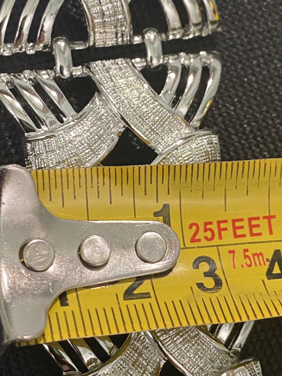 Vintage Signed Pegasus Coro Rhodium Plated Panel Link Bracelet Pristine