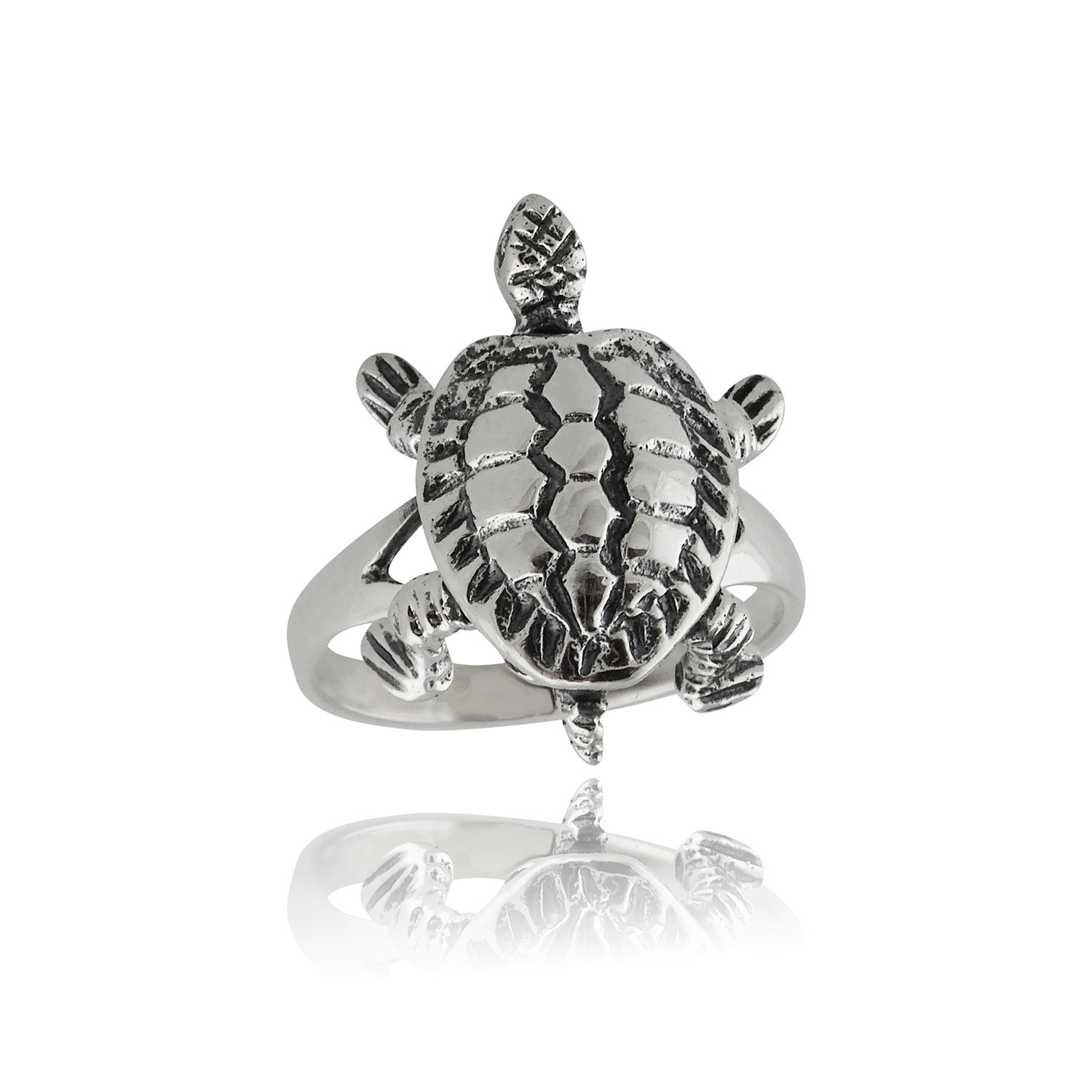 Turtle Ring – 925 Sterling Silver – Jewelry Tortoise Beach Sea Ocean MOVABLE NEW