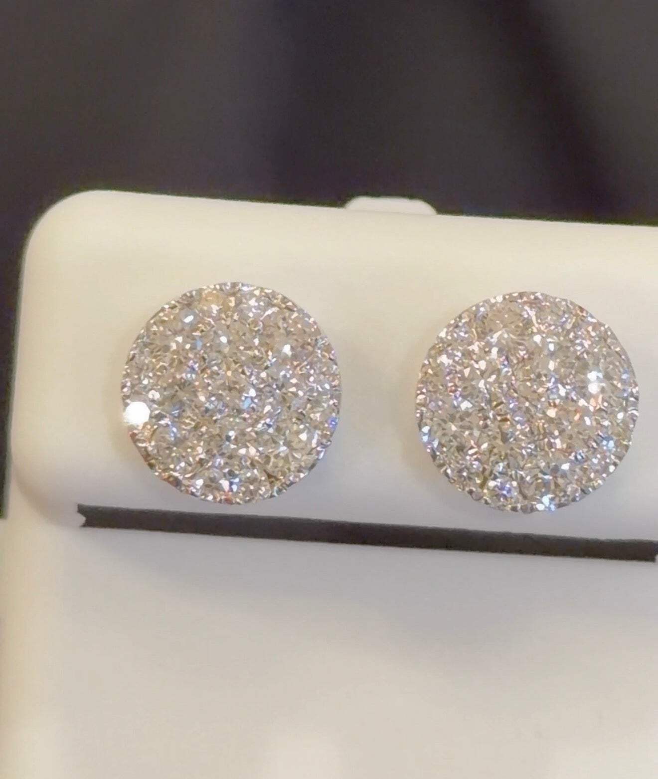 1.31 CARAT CERTIFIED LAB GROWN DIAMONDS 10 MM STERLING SILVER RHODIUM PLATED STU