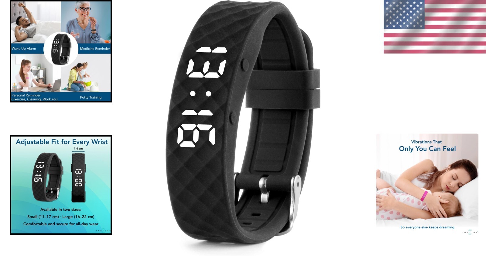 Vibrating Alarm Reminder Watch – 10 Silent Alerts, Rechargeable, Stylish Design
