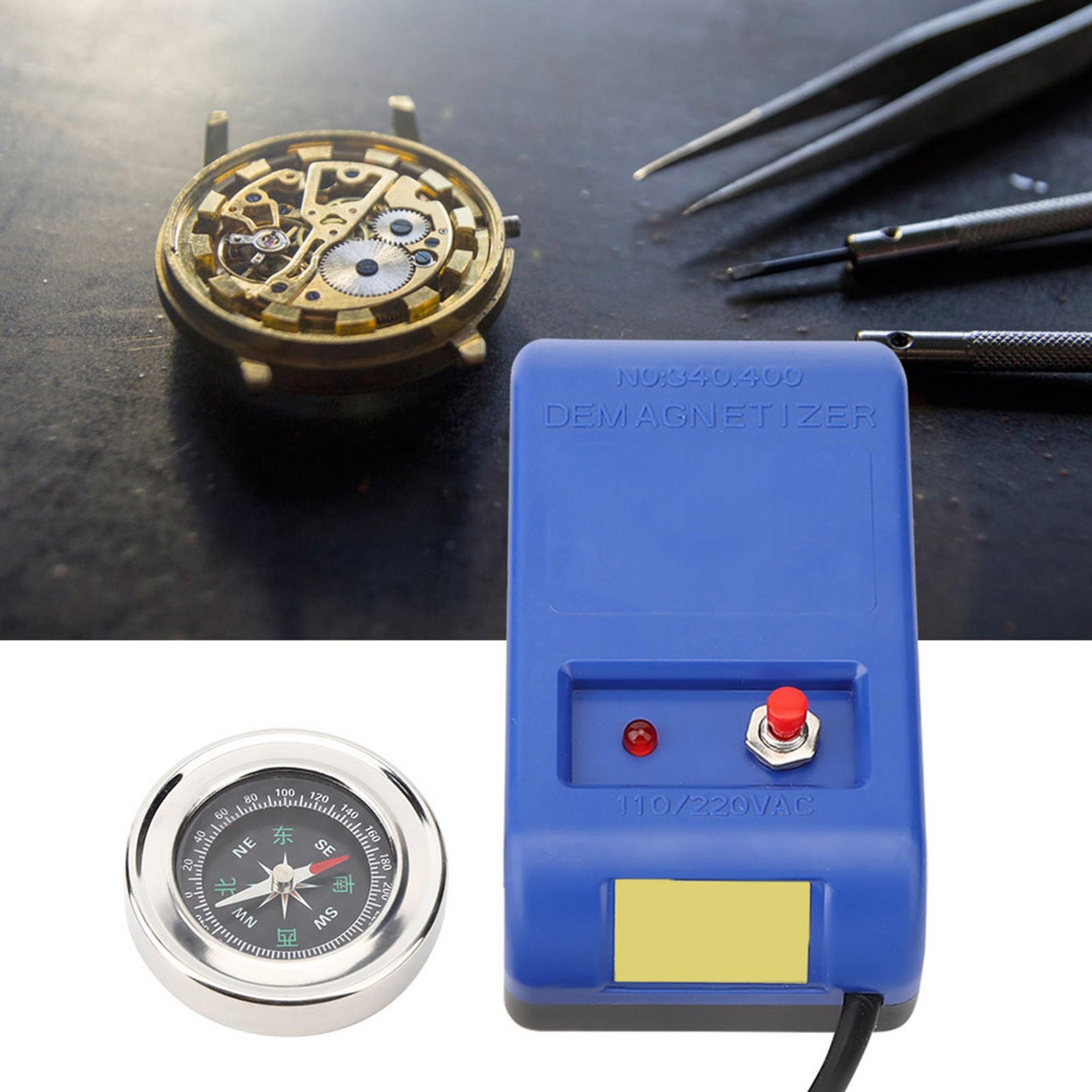 Electrical Demagnetizer Tools Compass Set For Watch Repair Degausser