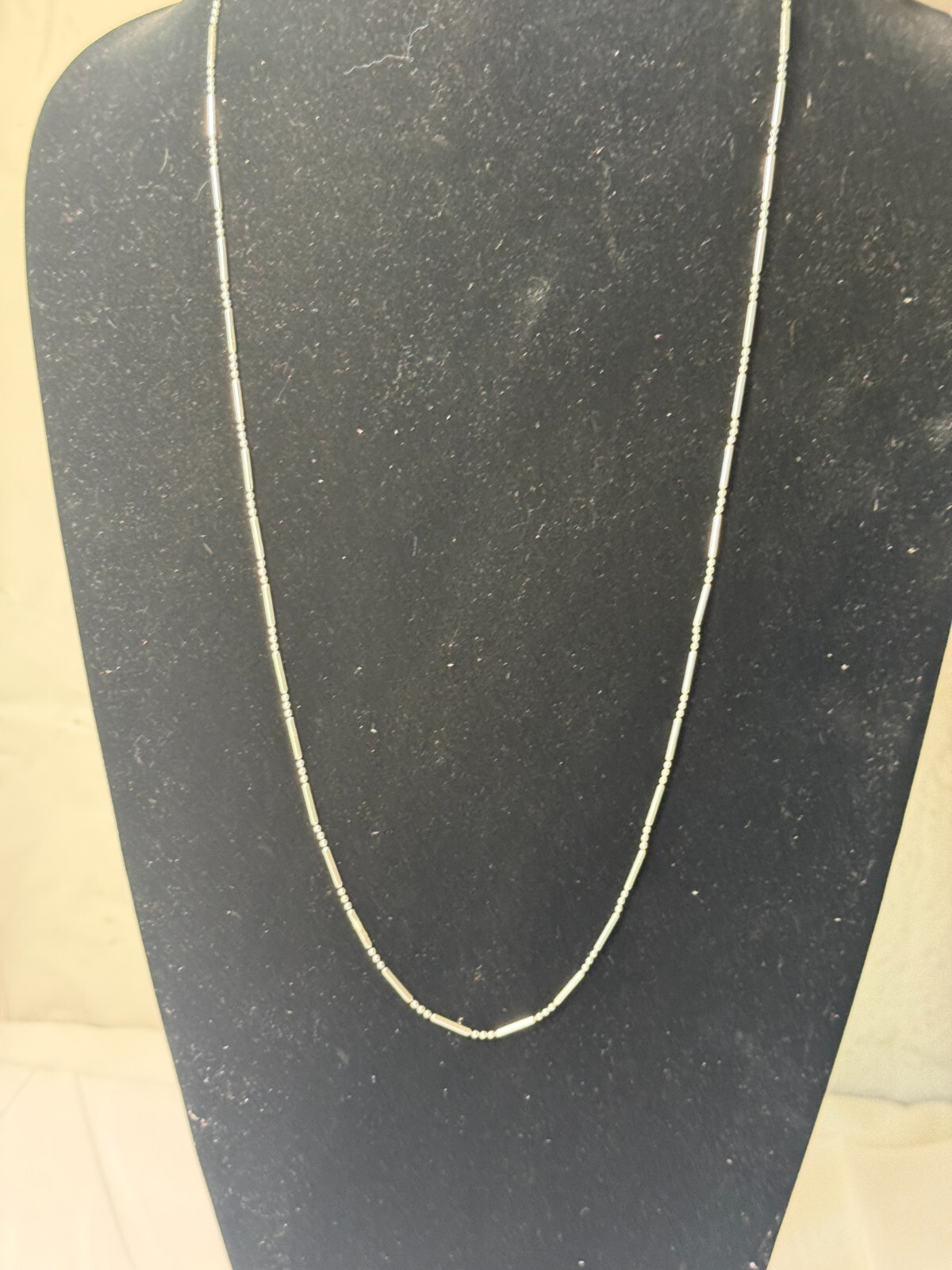 Vintage Savant’s Sterling Silver 925 Bar and Bead Ball 29.5″ Necklace Unisex