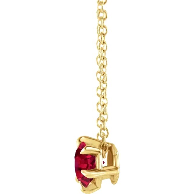 14K Solid Yellow Gold Slide Pendant Setting Round Solitaire 6 Prong 4mm-6.5mm