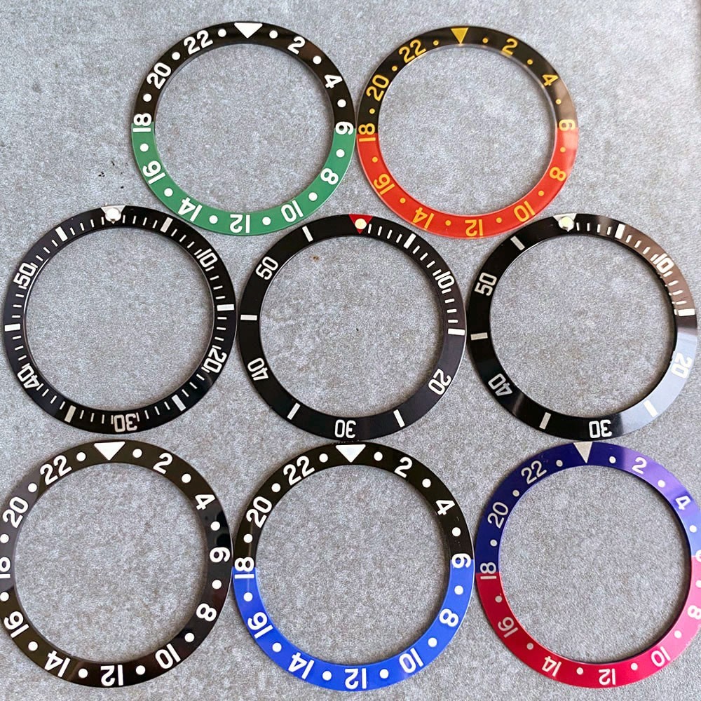 36.5mm Black Aluminum Alloy Bezel Insert For 38MM Retro Tandorio Mens Watch