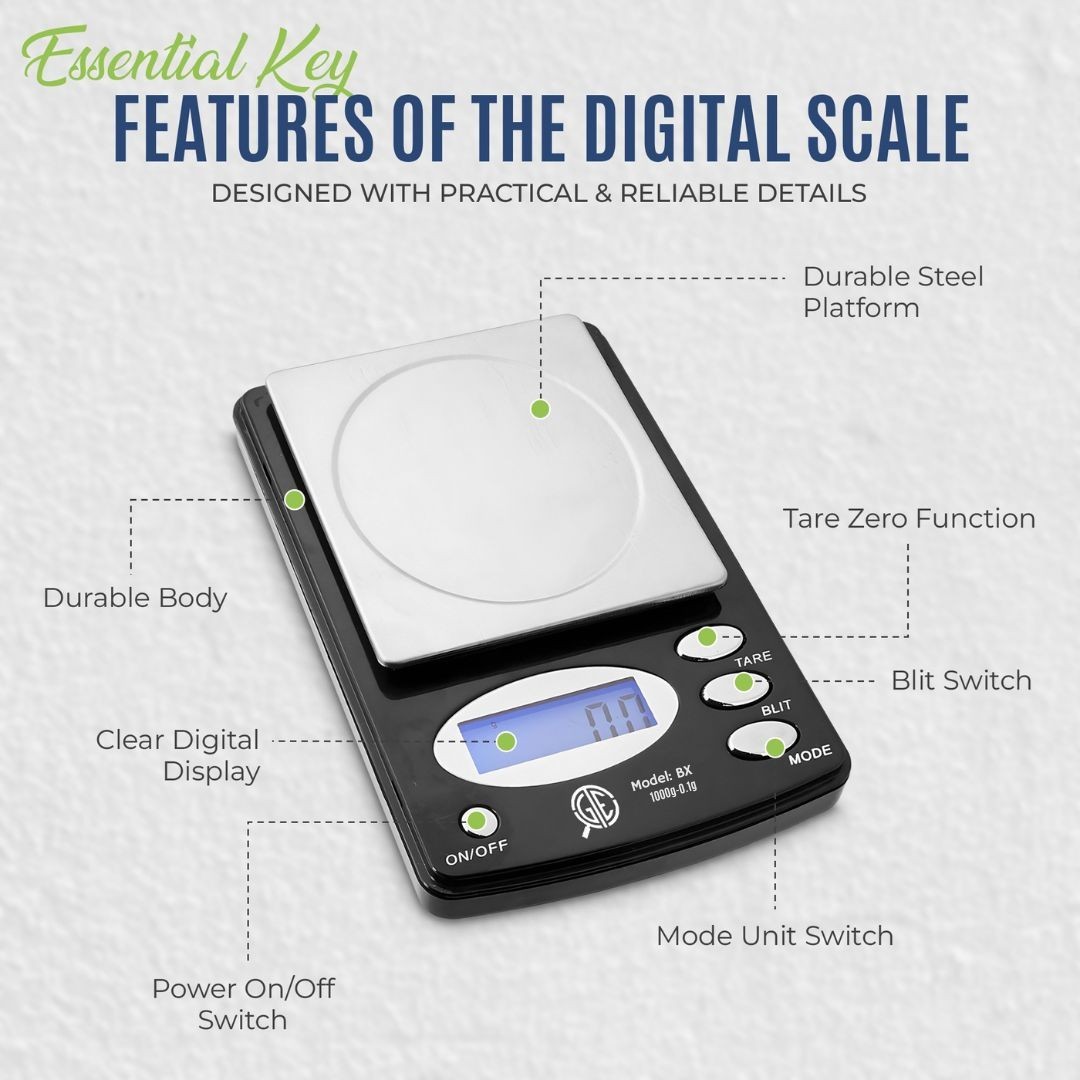 1000g/0.1g Electronic Digital Pocket Gold Kitchen Herbs Scale OZ GRAM Troy Carat