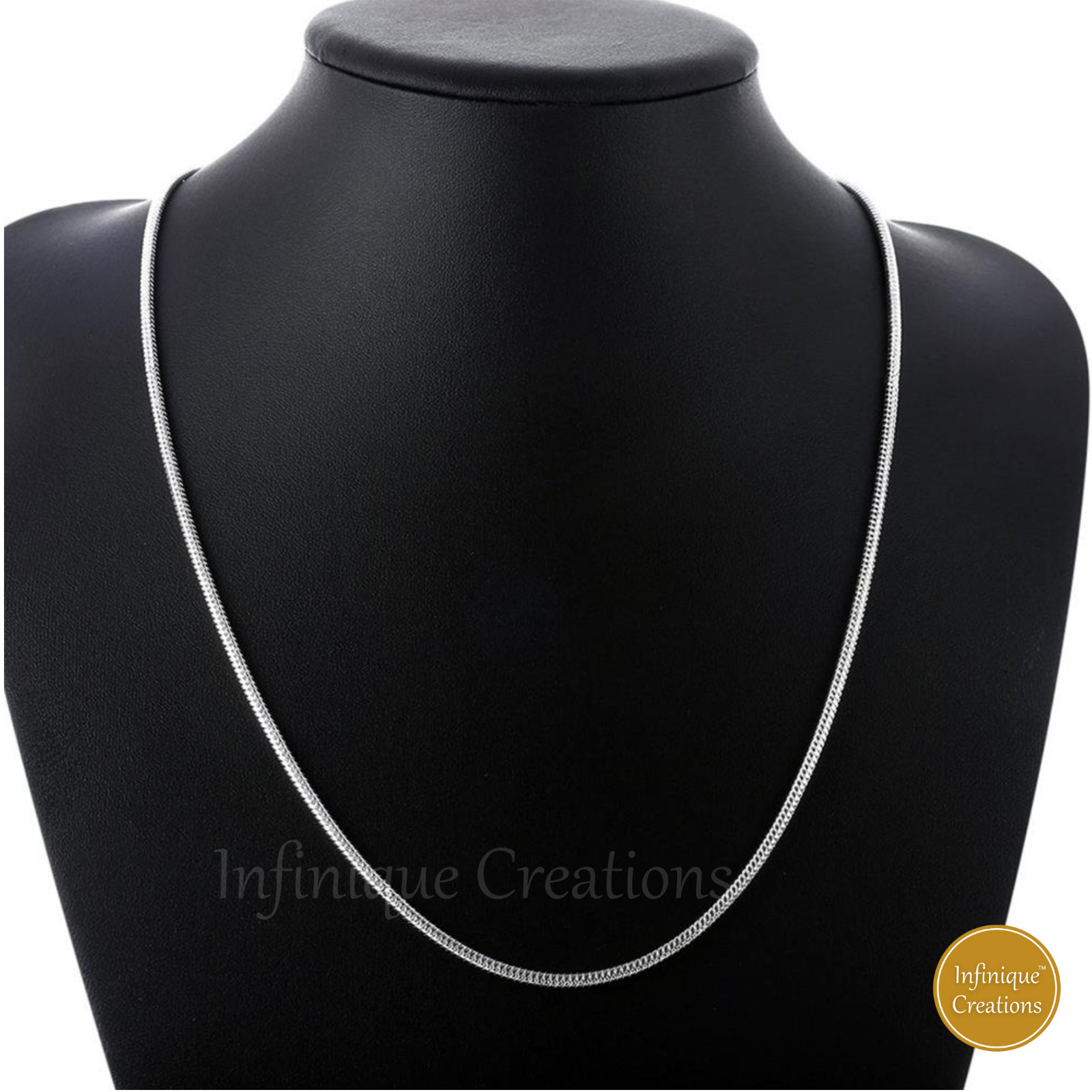 Stainless Steel Silver Round Snake Chain Necklace Men Women 1mm-3mm 7-30″