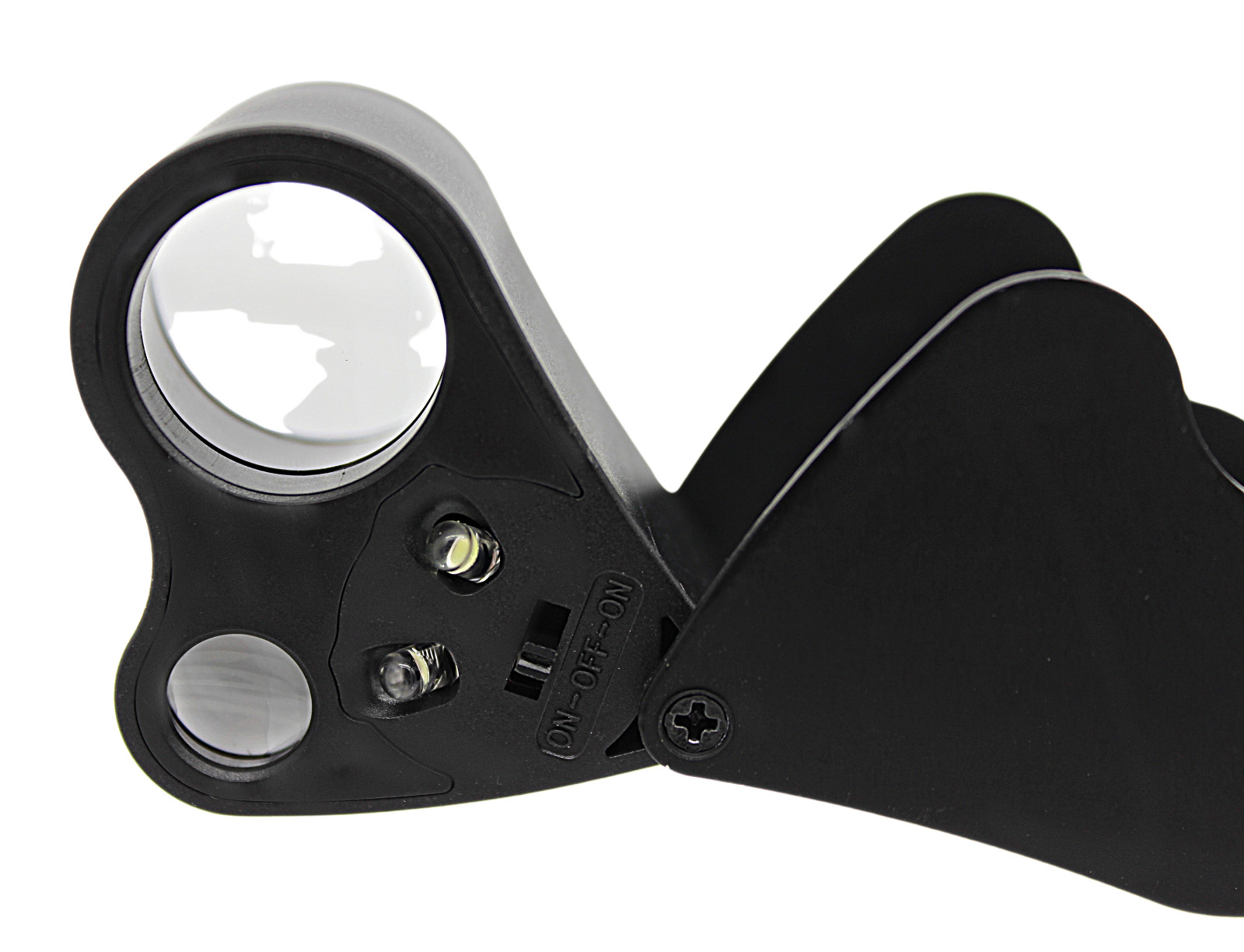 With LED 30X 60X Black Illuminated Jewelry Magnifier Foldable Magnifying Glass