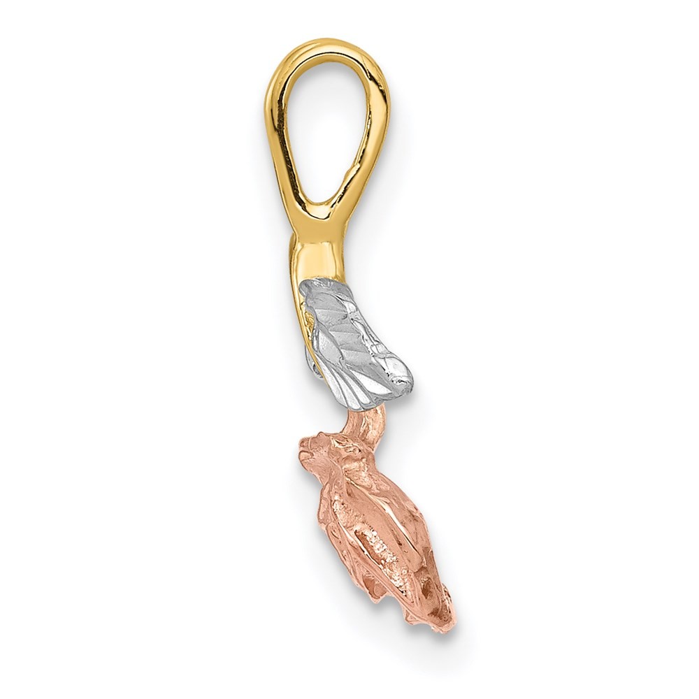 14k Solid White and Rose Rhodium Rose Chain Slide Necklace 0.7g Womens Garden