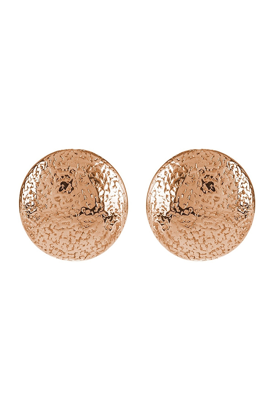 Savvy Cie 14K Rose Gold Plated Str. Silver Italian Textured Cabochon Earrings