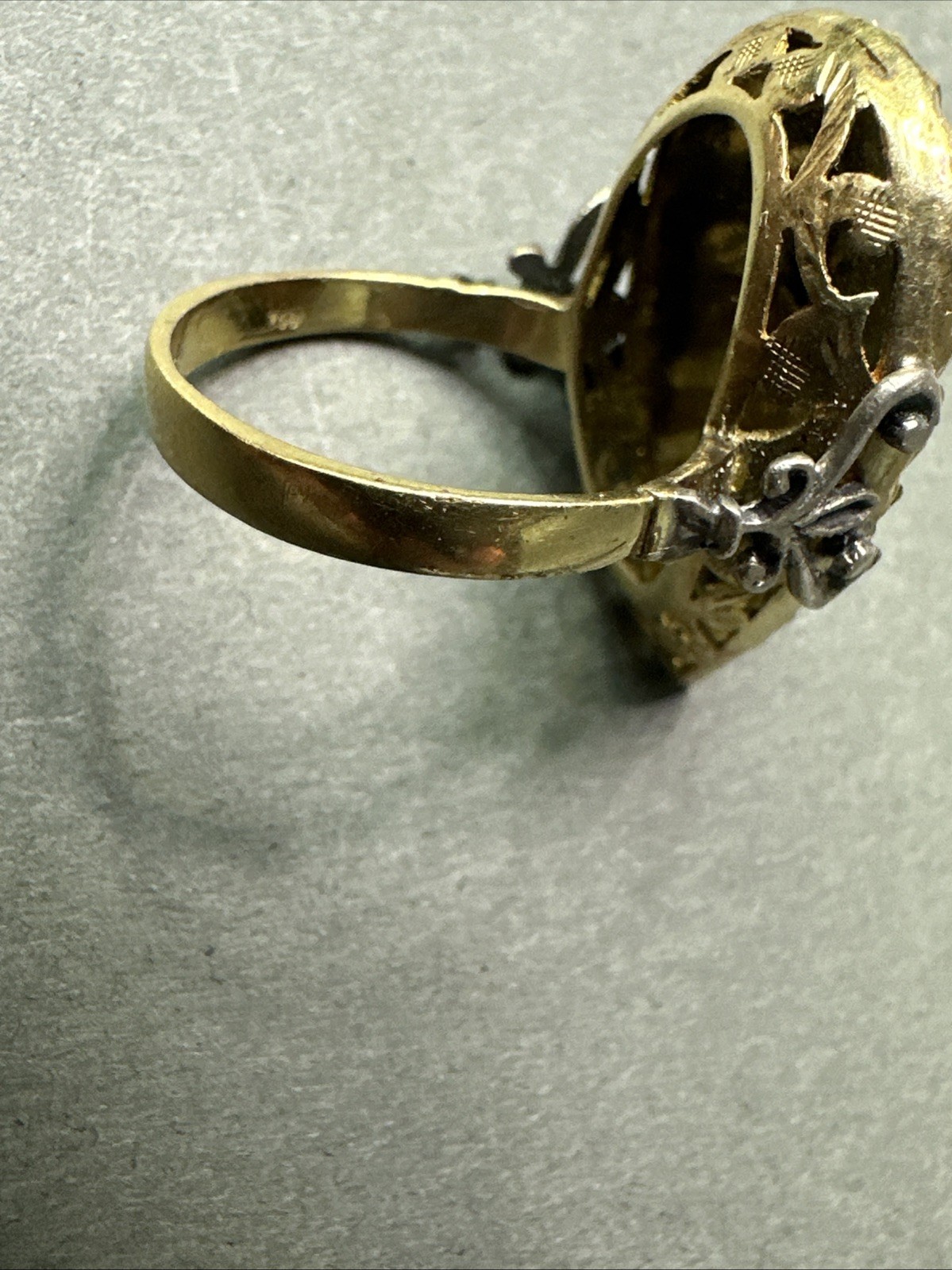 Vtg 1950s Ornate 18k Ruby 9.8g Sz 7 Ring Estate Find NR