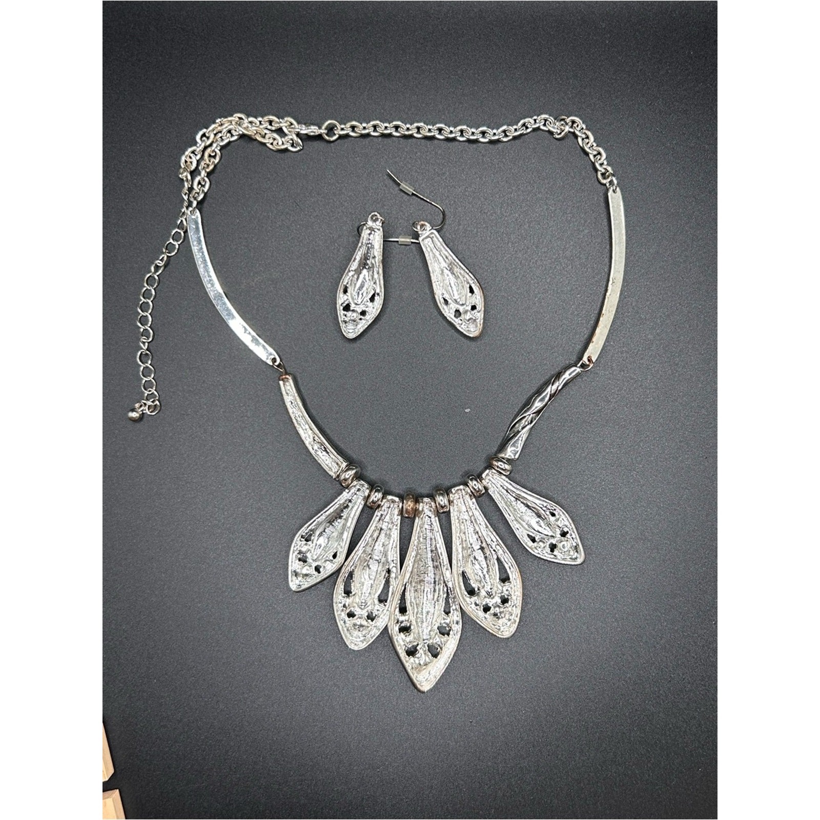 Multicolor Enamel Drop Necklace & Earrings Set