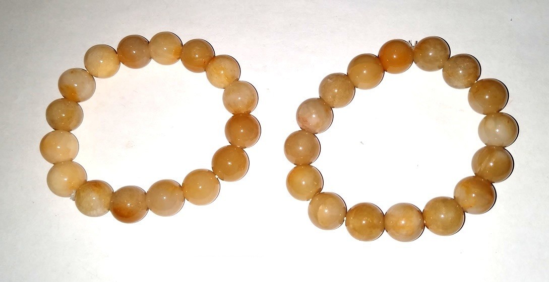 Yellow jade 11 mm round beads bracelet lucky wealthy amulet jewelry for anyone