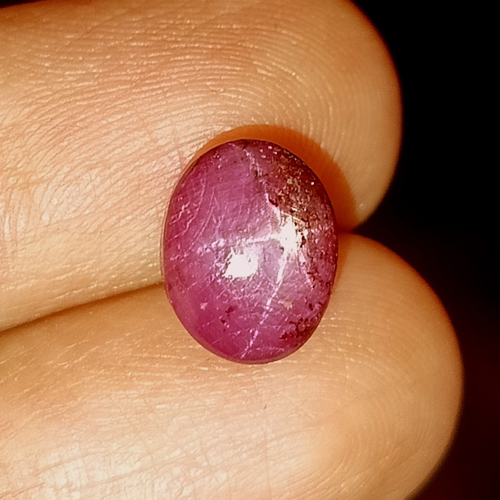 6.80 Carat Natural Unheated Star Ruby 6 rays Oval Cut Loose Gemstone 8.5X10.7 mm