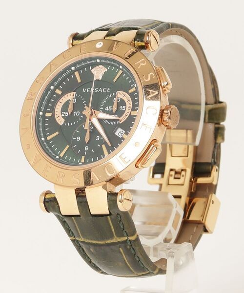 [B1Y] VERSACE Analog Wristwatch Green Men’s Watch [t9q]