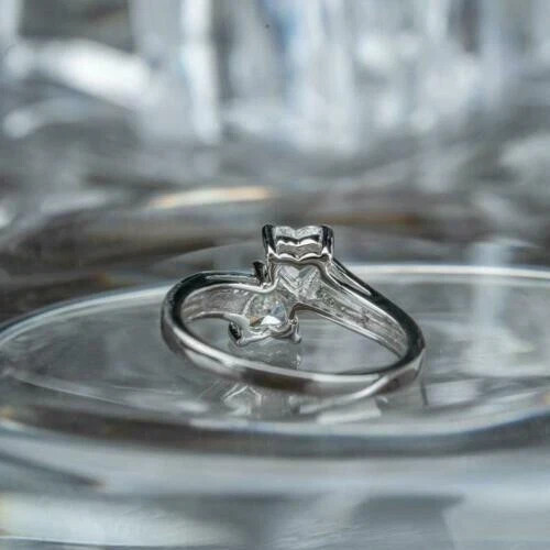 2.00Ct Heart Cut Lab Created Moissanite Engagement Ring 14K White Gold Plated