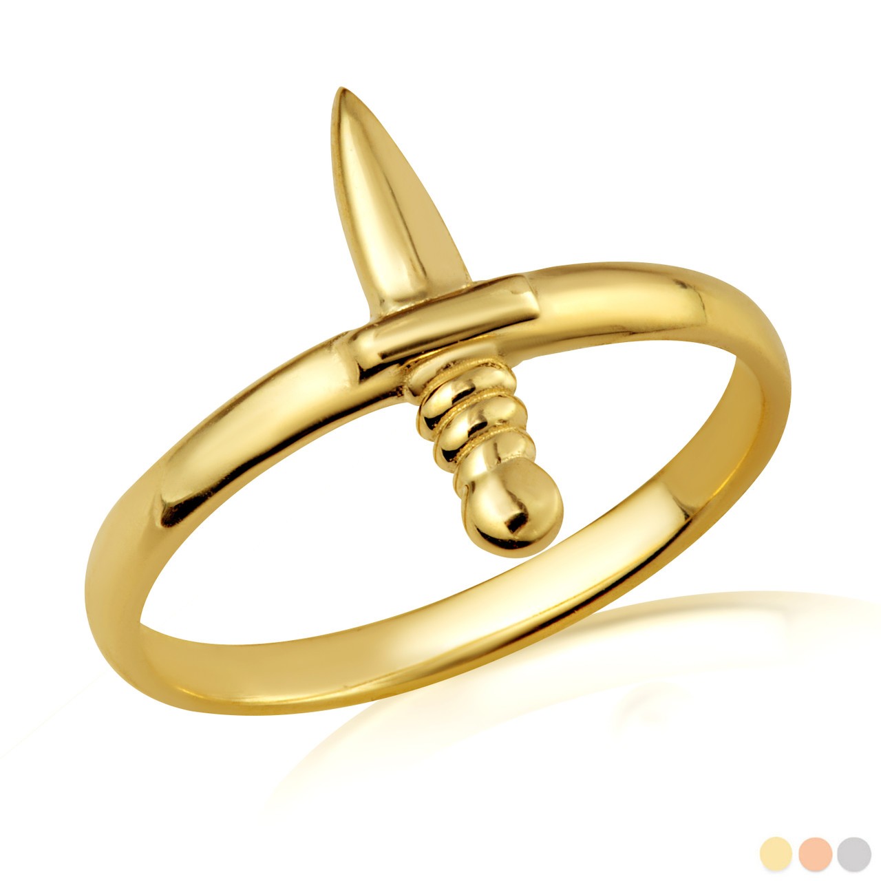 Gold Medieval Sword Ring (Available in Yellow/Rose/White Gold)