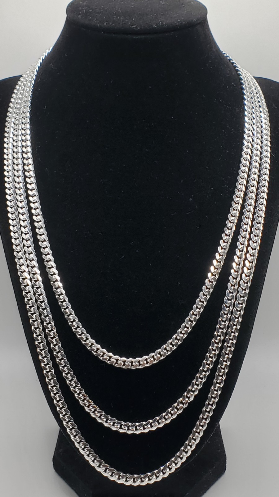 Solid 925 Sterling Silver Miami Cuban Chain 4.9mm 20-24″ Lobster Men Italy, NEW