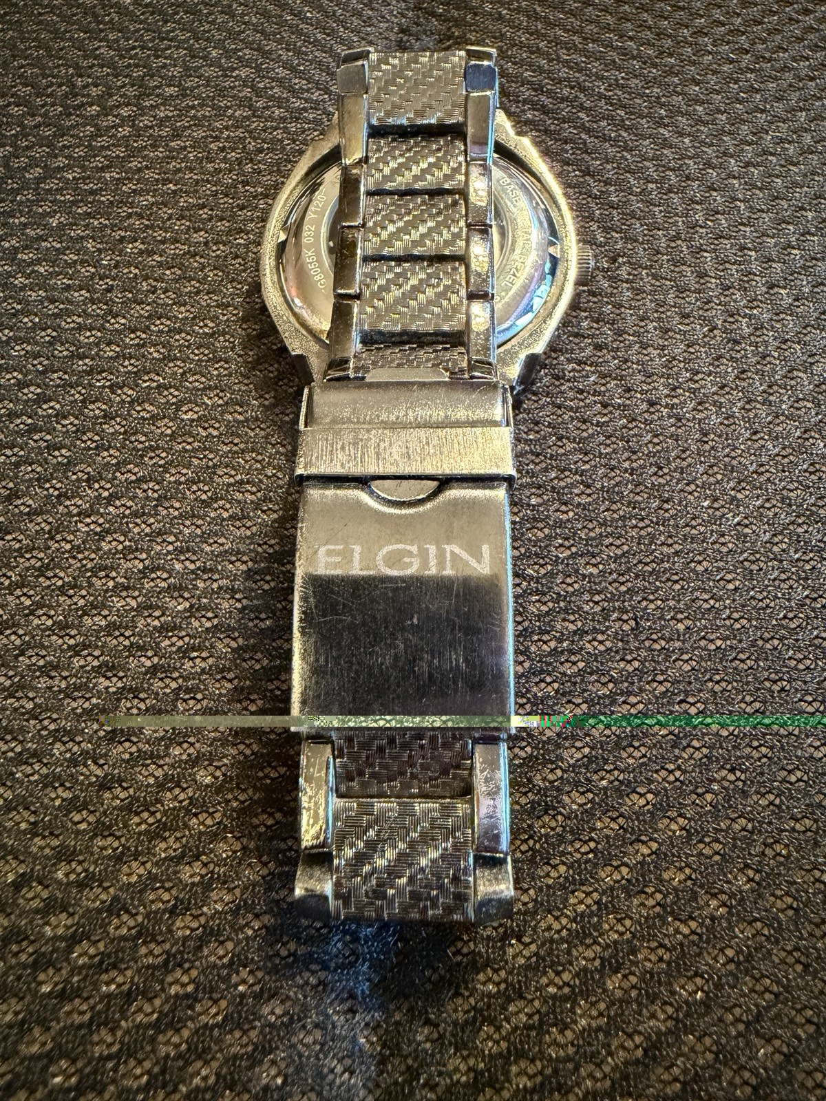 Elgin Skeleton Open-Heart FG2014S 032 pre-owned carbon fiber