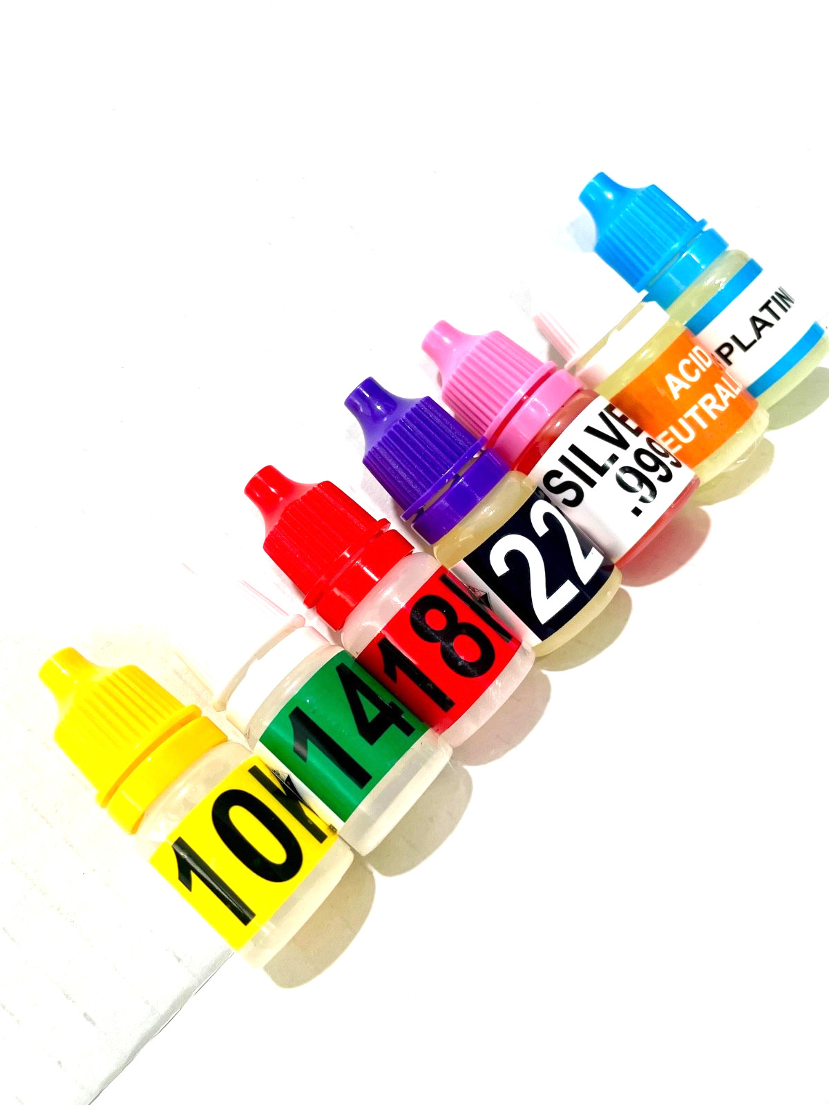 Gold Silver Platinum Testing Acids, 10k 14k 18k 22k-24k .999 .925 or Platinum