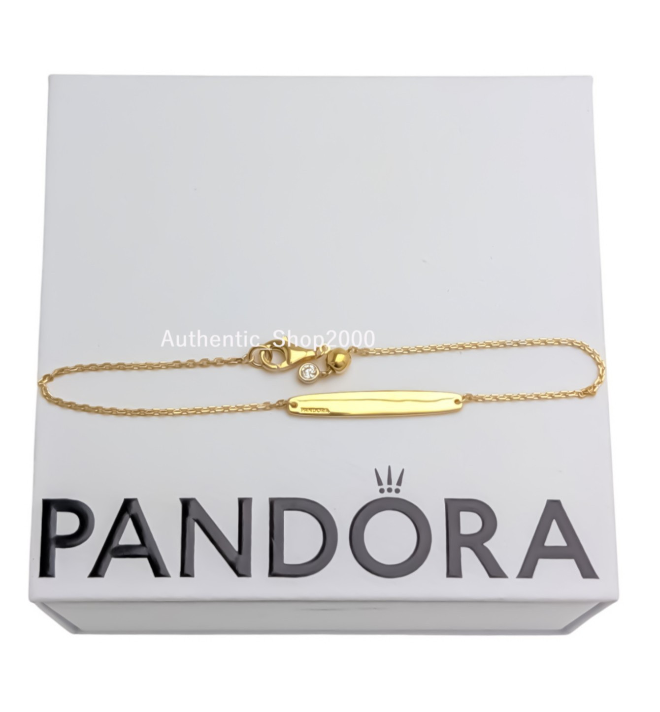 New 100% Authentic PANDORA 14K Minimal Engravable Bar Chain Bracelet 564010C01