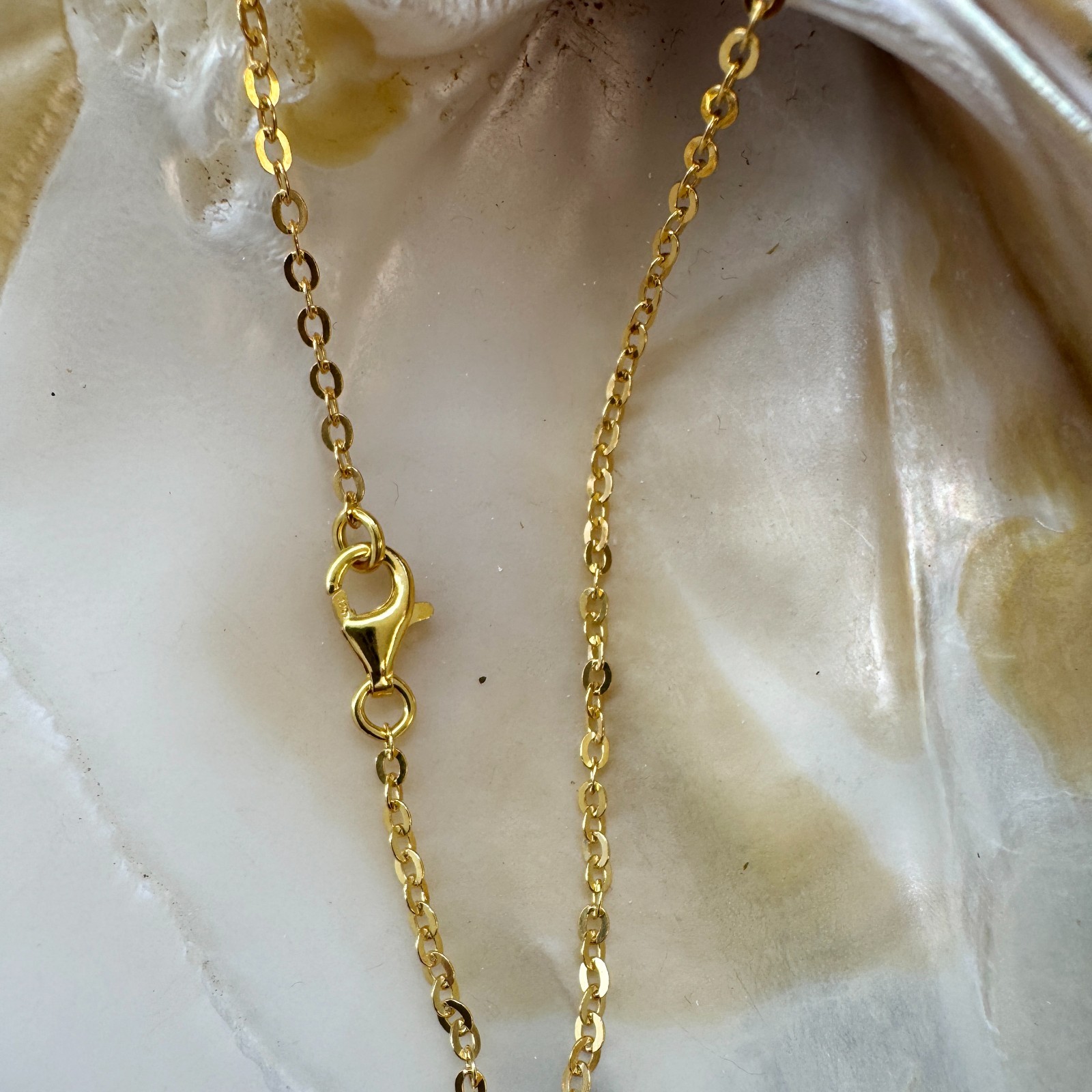 Gold over Sterling Silver Necklace-2mm Strong Flat Cable Chain – 7-36 Inches