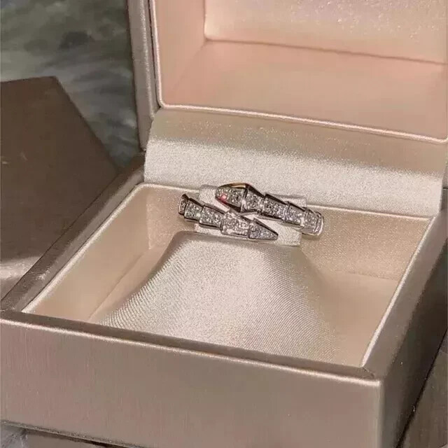 2Ctw Round Cut Simulated Diamond Snake Wedding Band Ring 14k White Gold Plated