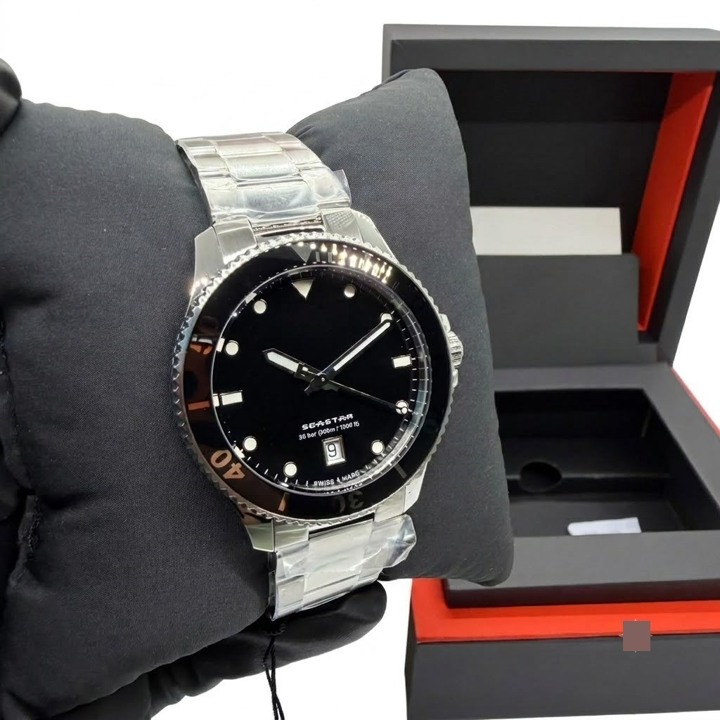 Tissot Seastar 1000 Black Stainless Steel Men’s Watch 40mm-T120.410.11.051.00…