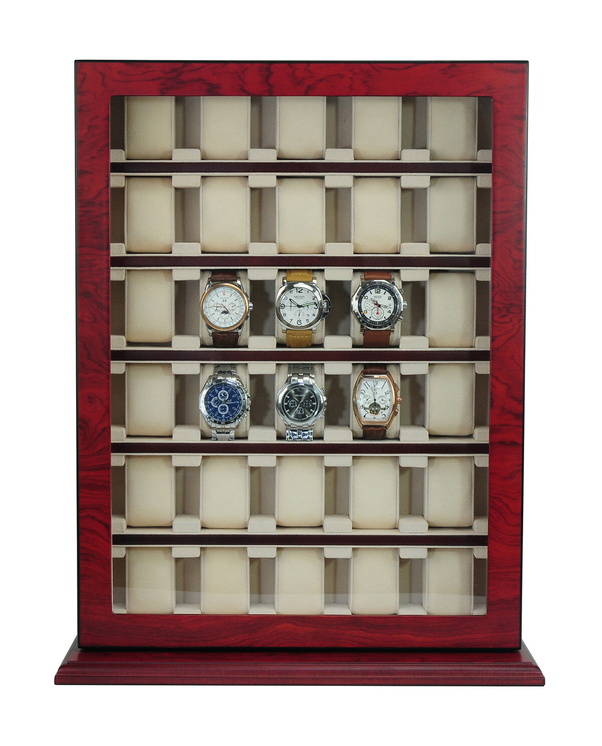 Defect 30 Watch Cabinet Luxury Case Storage Display Box Jewellery Watches 13