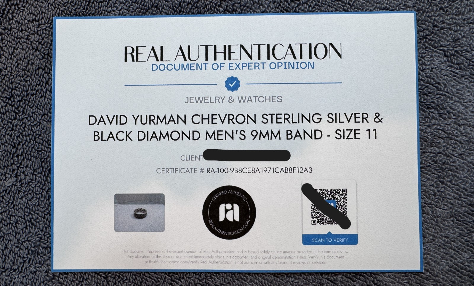 David Yurman Sterling Silver Men’s Diamond Chevron Pave Band Ring 9mm – Size 11