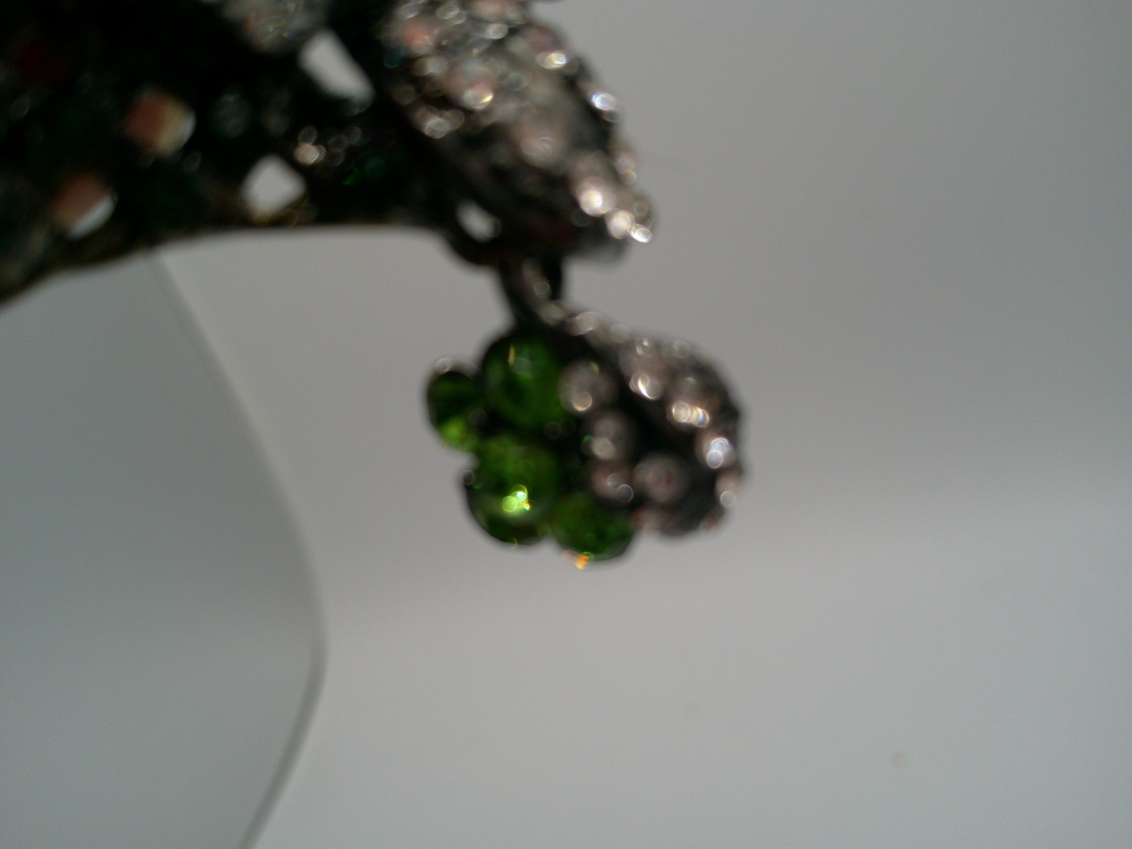 Rhinestone Flower Basket brooch Pin with dangler ~ 2″ (F8)