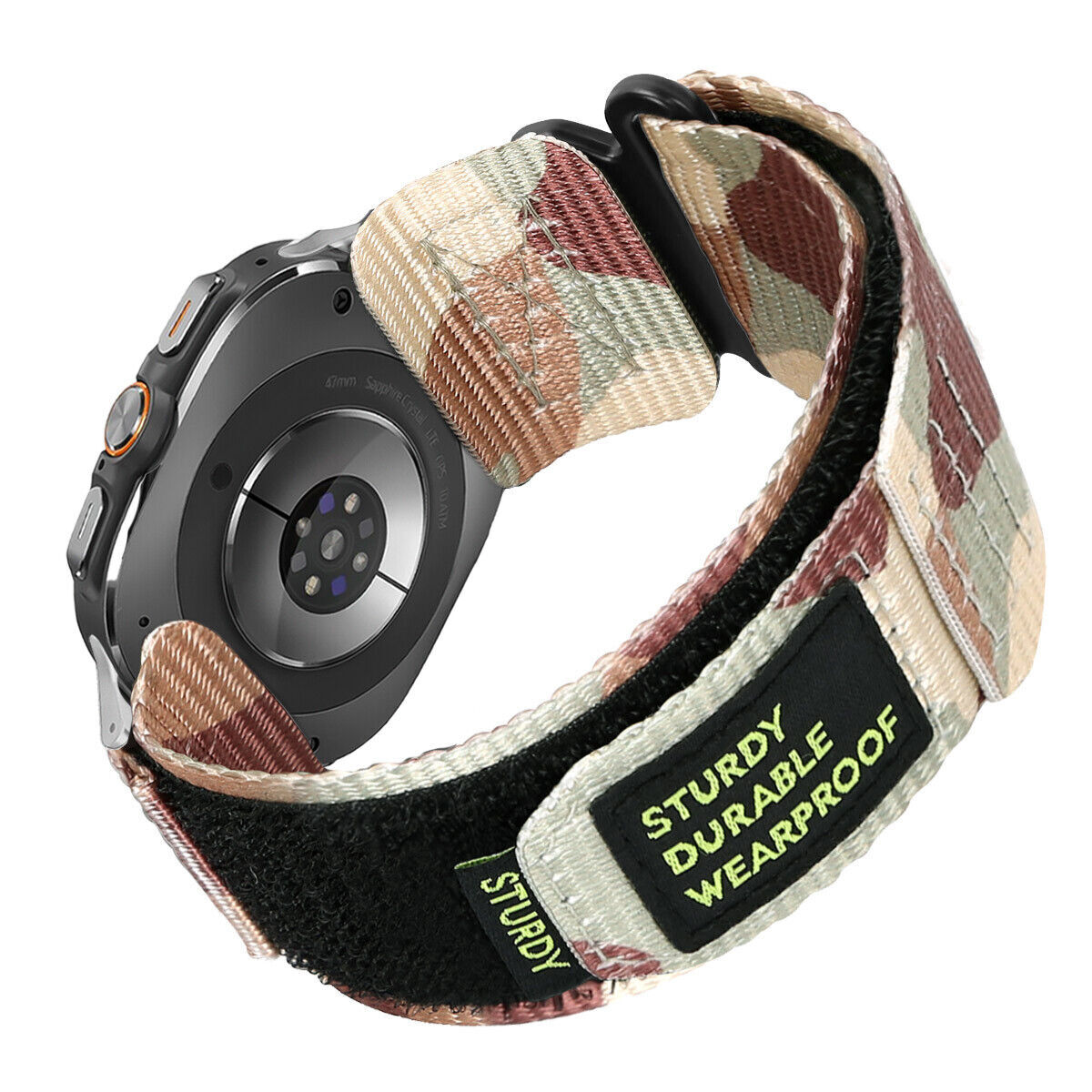 Nylon Strap for Samsung Galaxy Watch 7 Ultra 47mm Loop Band Camouflage Wristband