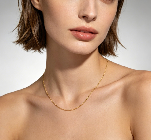 14k Yellow Gold 2mm Paperclip Chain Rolo Dainty Link Cable Necklace Womens 20″