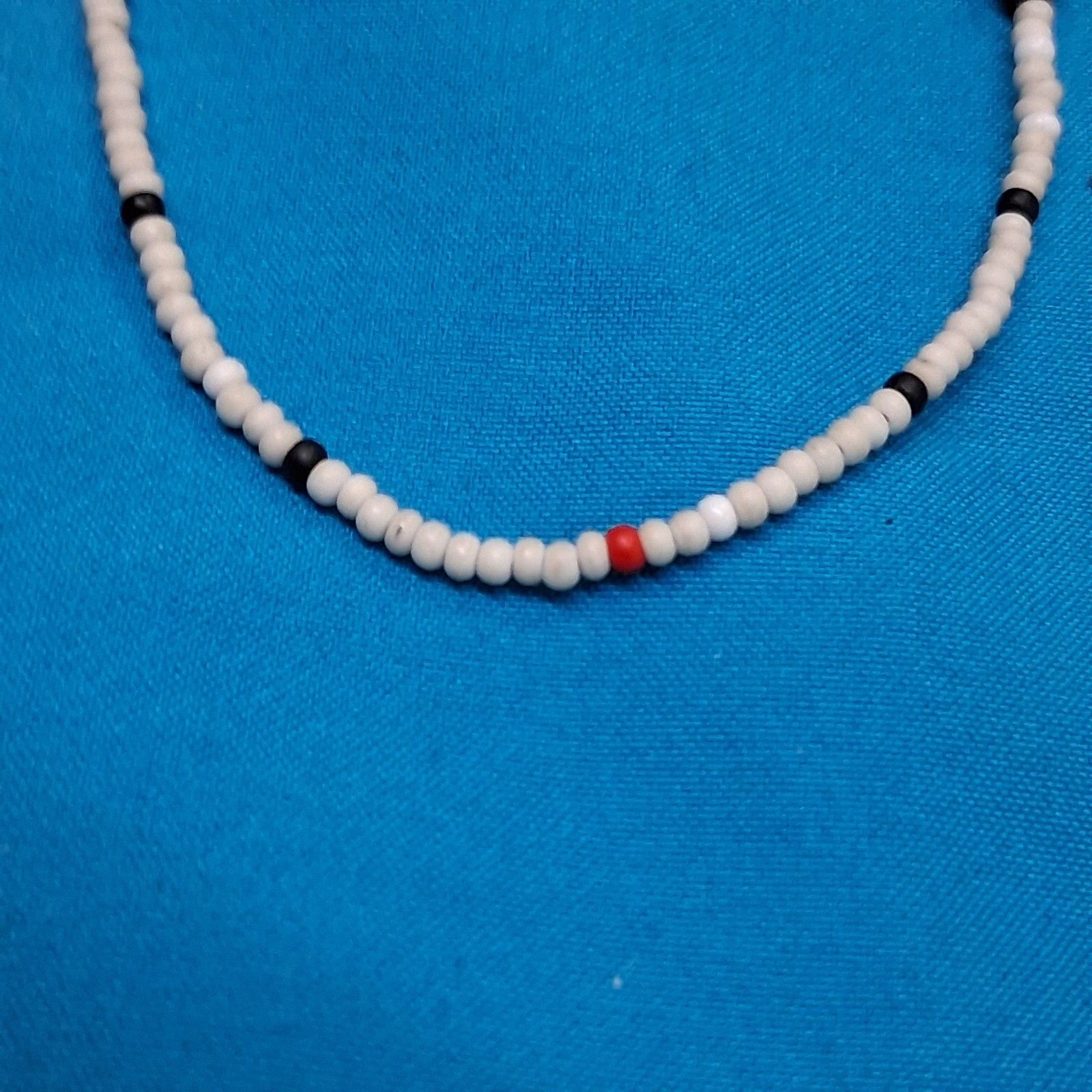 Bead Relief White Channel Set Stone Bead Black Cotton Cord Bangle Bracelet