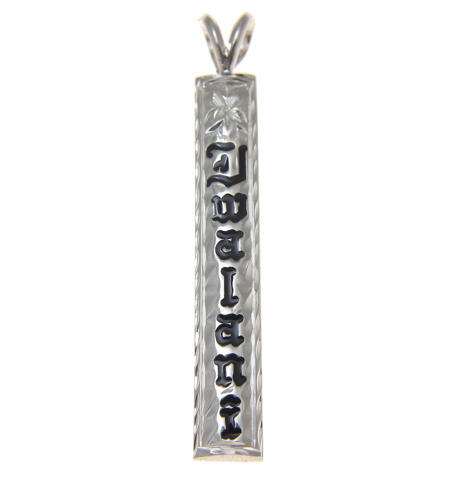 SILVER 925 CUSTOM MADE PERSONALIZED NAME HAWAIIAN HEIRLOOM PENDANT 8MM 1.5″