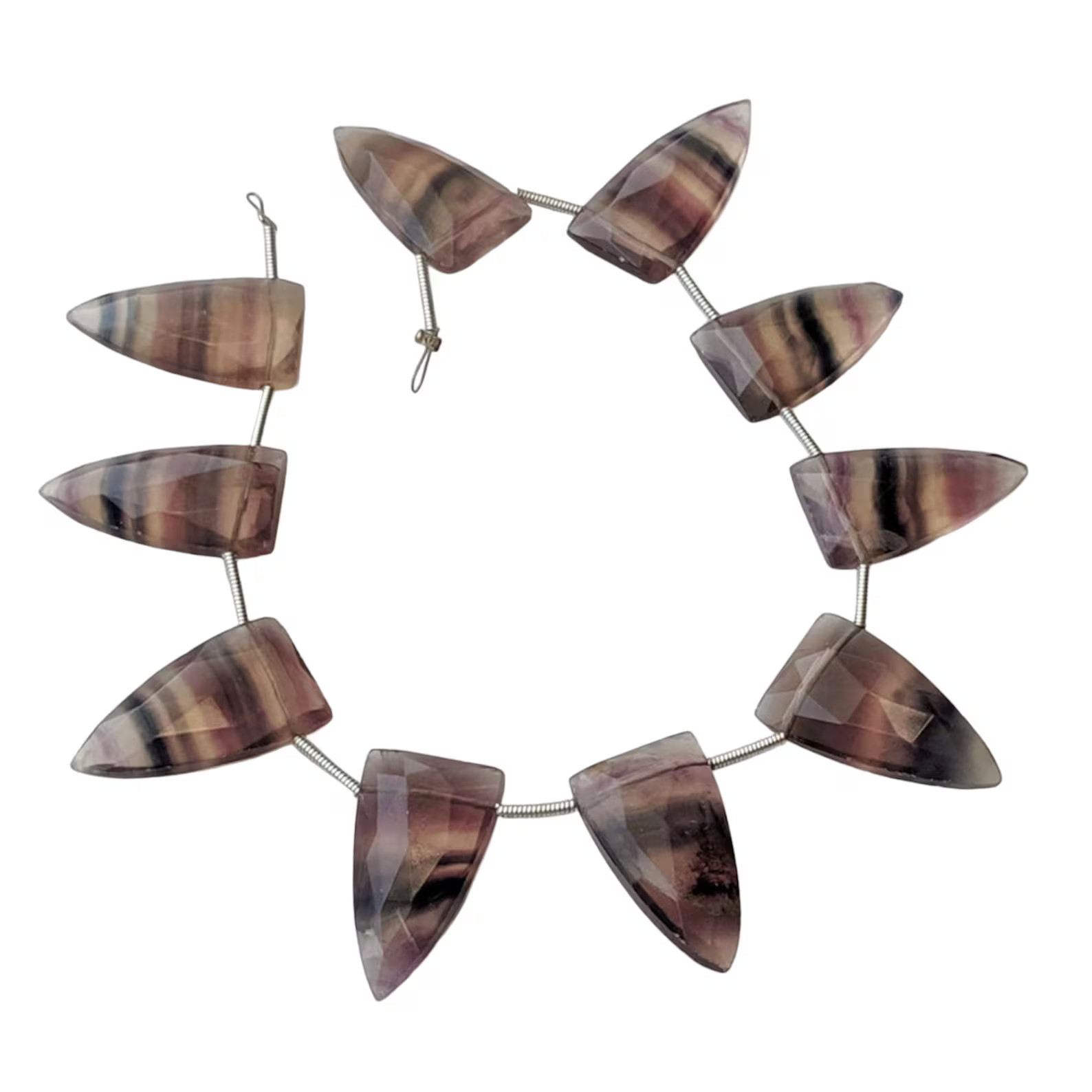 12x23mm Multi Fluorite Faceted Triangle Beads, Natural Fluorite Faceted Fancy
