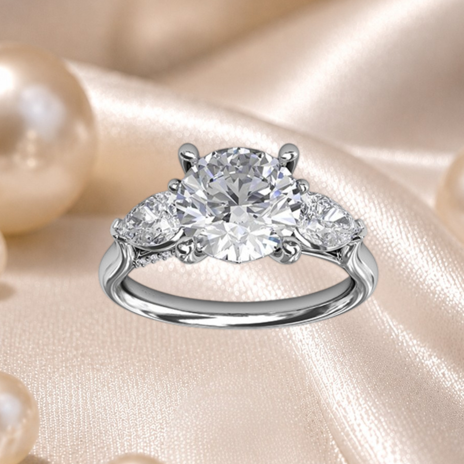Round Cut 3.60 Ct IGI Certified Lab Grown Diamond Engagement Ring 18k White Gold