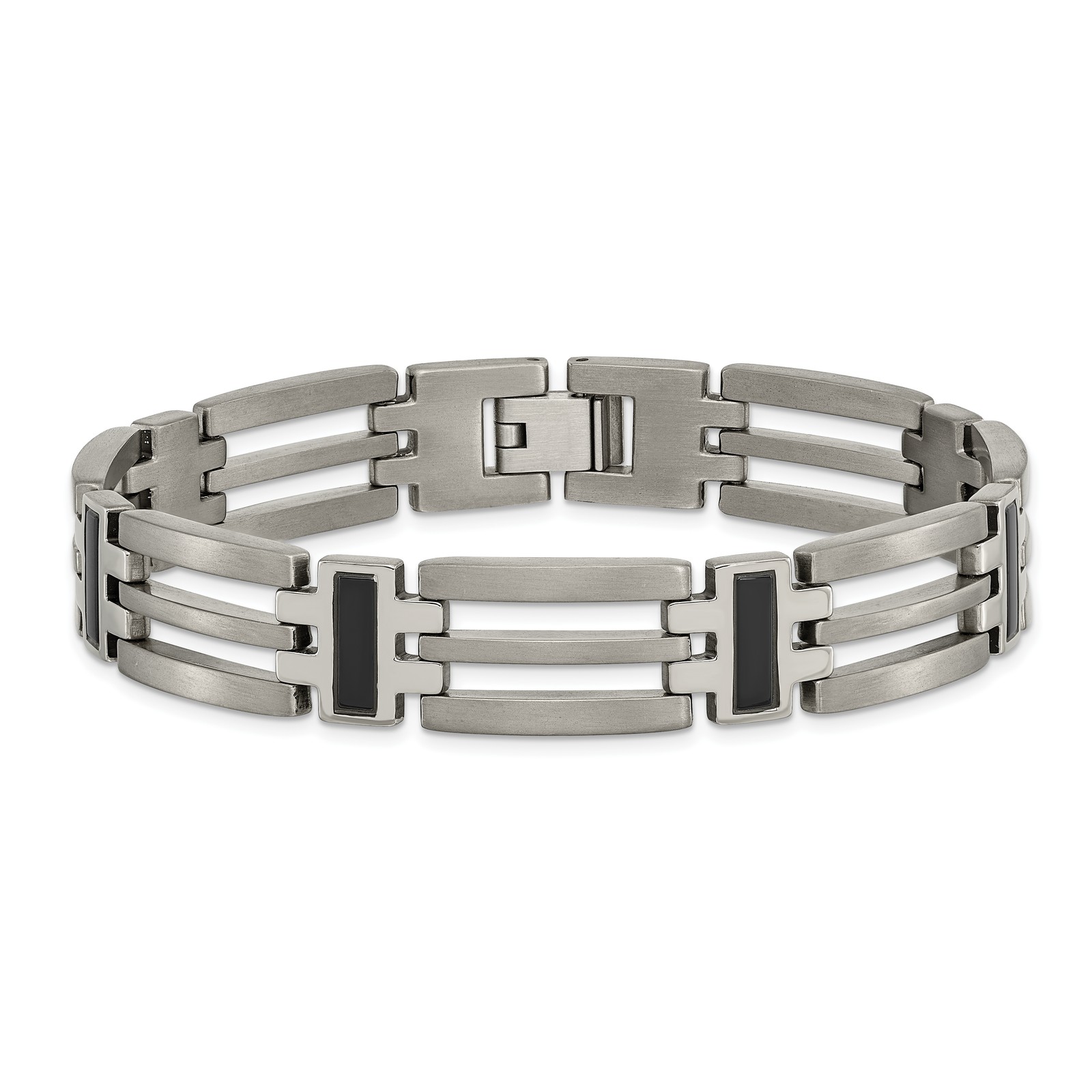 Chisel Titanium Brushed and Polished Black IP-plated 8.5 inch Bracelet TBB137