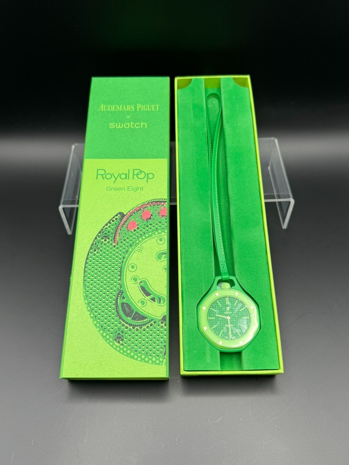 Swatch Audemars Piguet Royal Pop Bioceramic Pocket Watch Green Eight