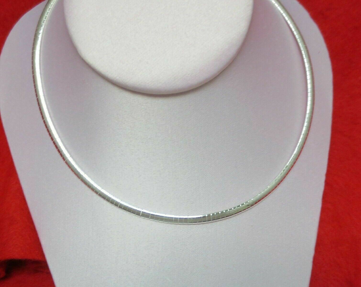 18″ 4MM STERLING SILVER PLATED OMEGA CHAIN NECKLACE