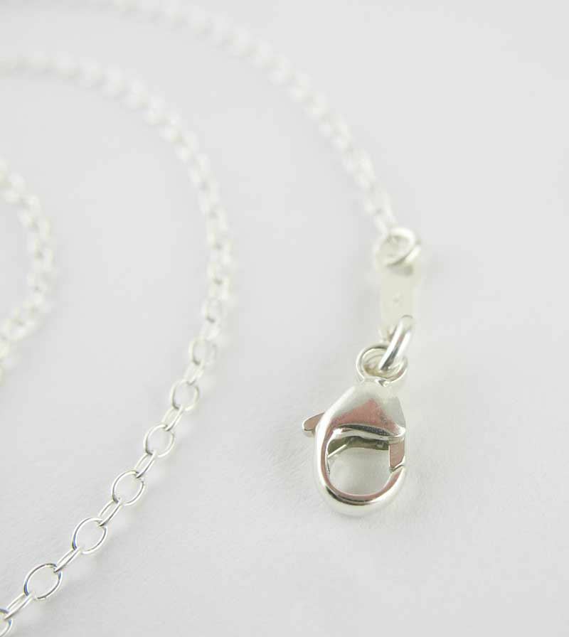 1.3 mm Cable Chain Necklace Plain Links Unplated Sterling Silver Thin Delicate
