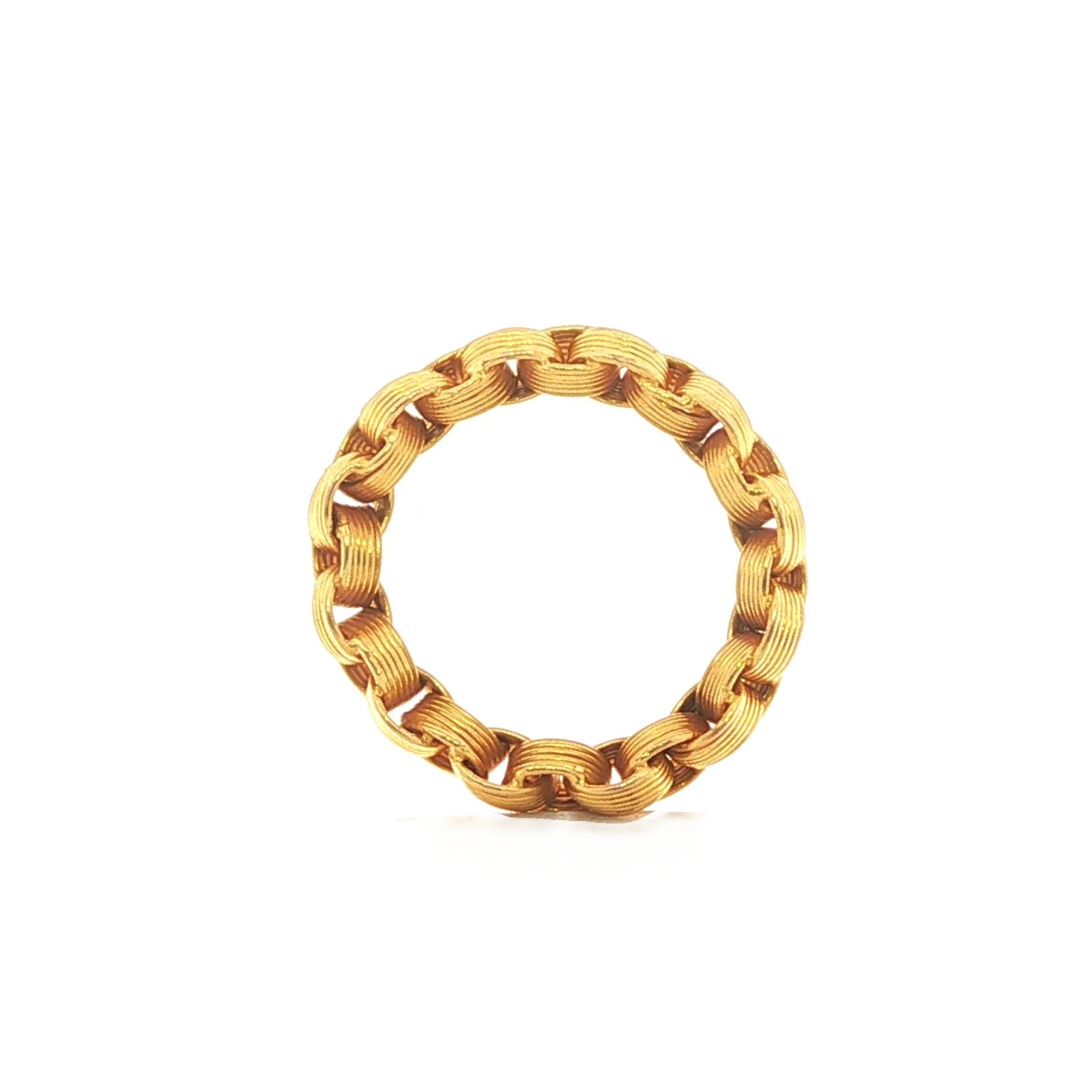 18k Yellow Gold 7.8mm Wide Multi Interlocking Wire Weave Band Ring